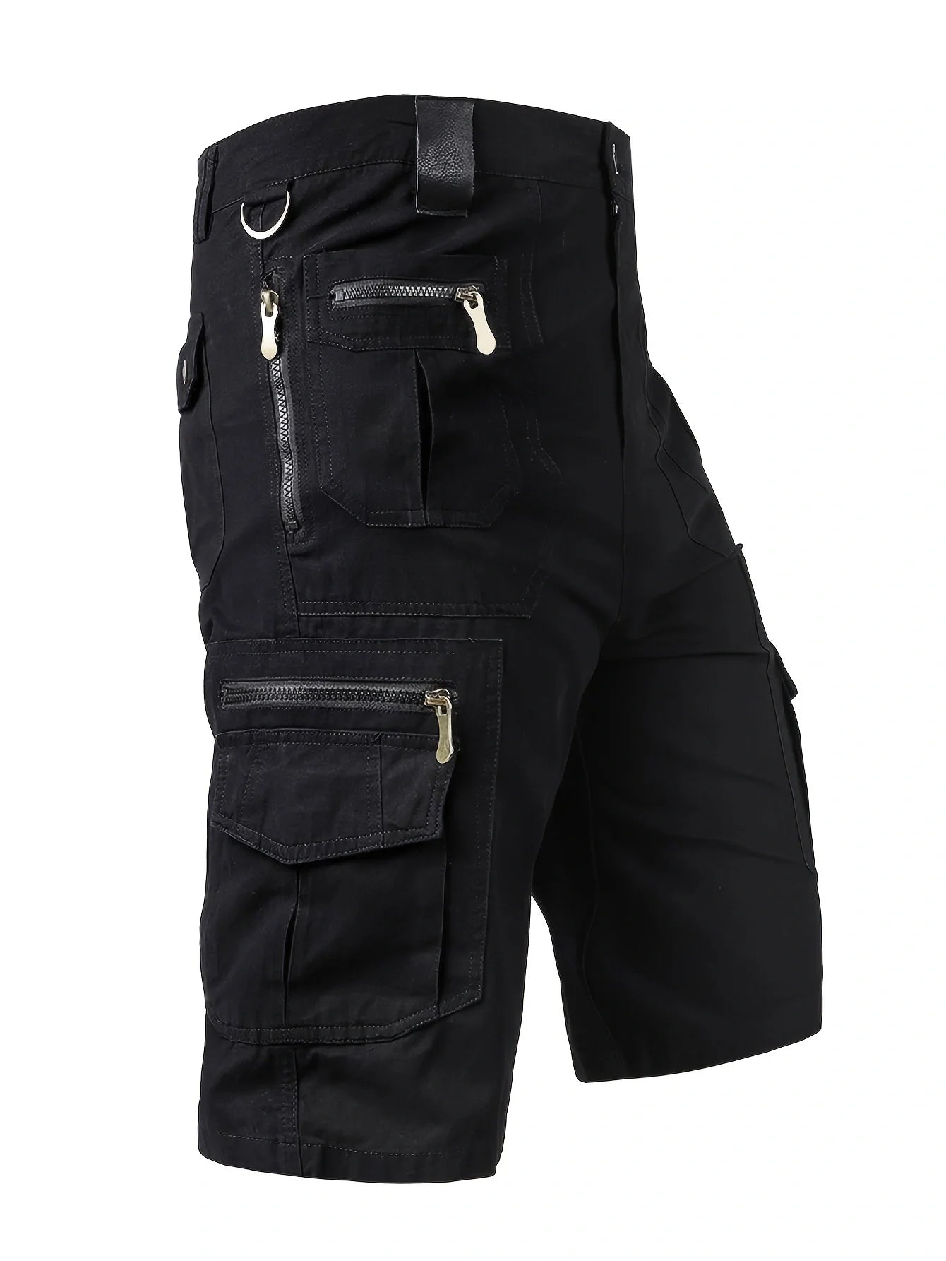 Men's Summer Multi-Pocket Cotton Cargo Capris - Plus Size Casual Shorts for Sports and Outdoor Activities
