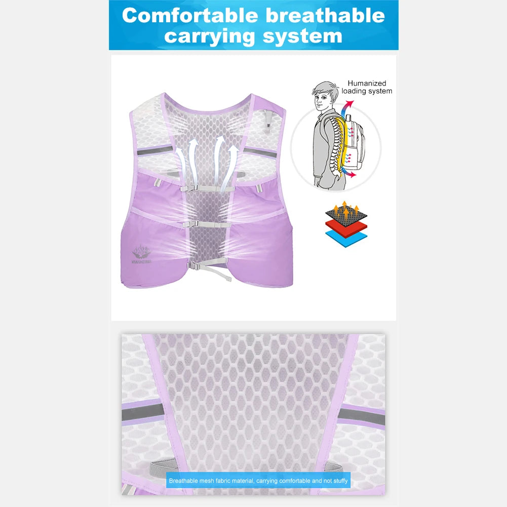 For Biking Running Storage Vest Lightweight Running Vest Reflective Hydration Water Chest Pack With Phone Storage Pocket