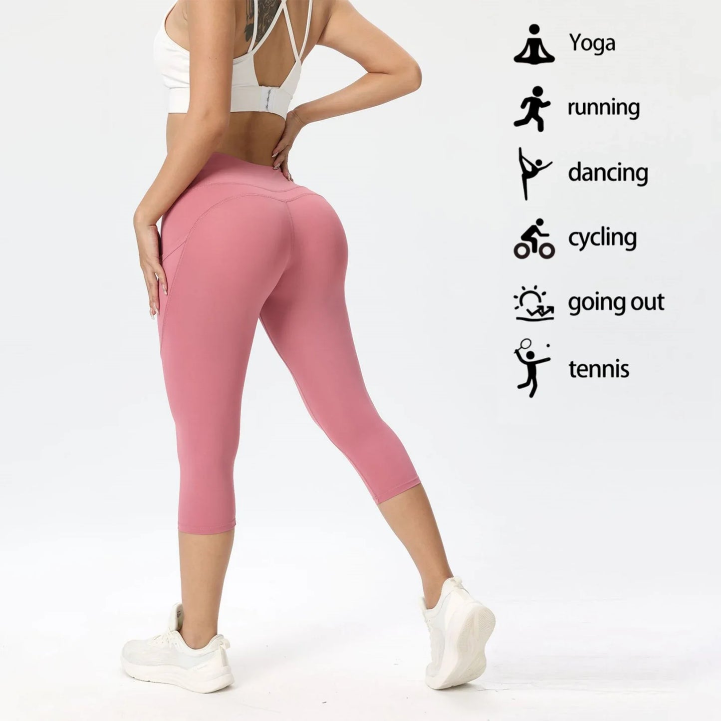 3pcs Women'S Long Sports Leggings, High-Waist Sports Trousers With Mobile Phone Pocket, Yoga Trousers, Tights Opaque For Sports