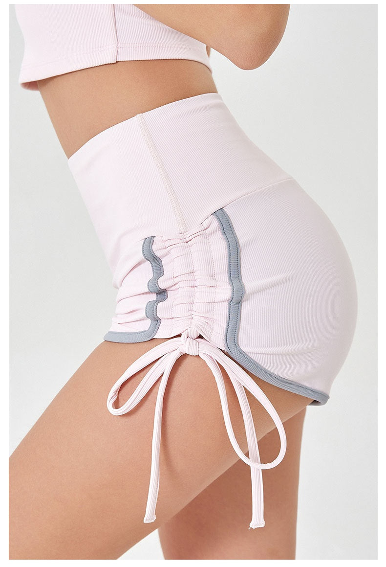 Women's Thin Drawstring Sports Yoga Shorts High Elastic Fitness Running Pants