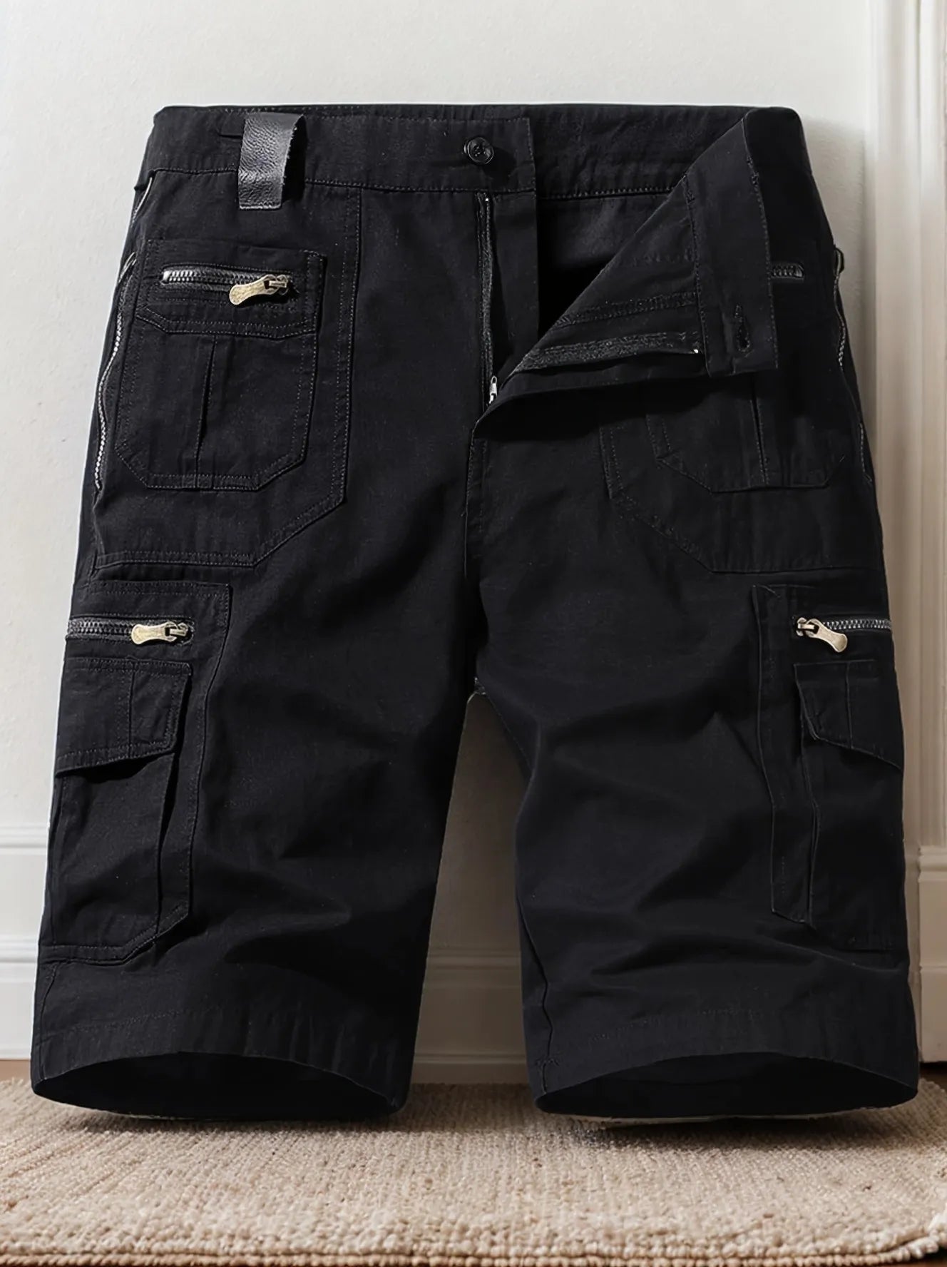 Men's Summer Multi-Pocket Cotton Cargo Capris - Plus Size Casual Shorts for Sports and Outdoor Activities