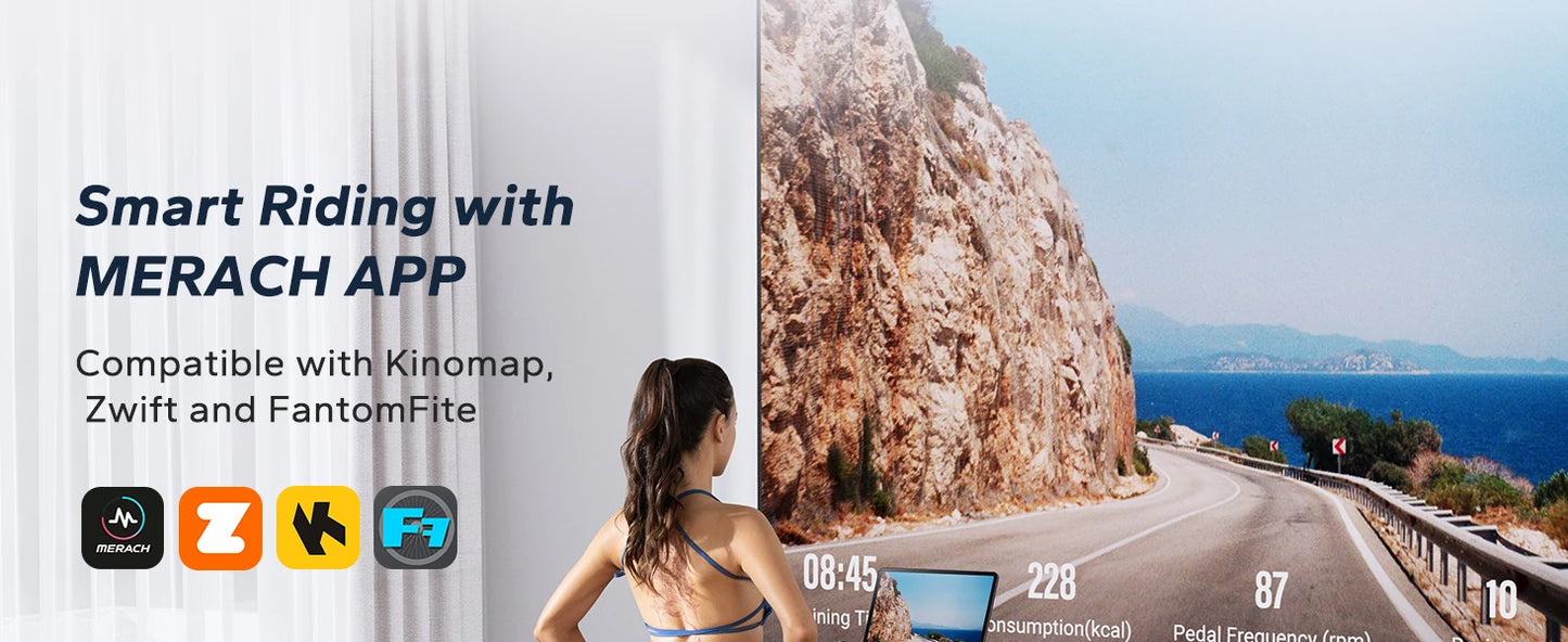 MERACH Exercise Bike Brake Pad/Magnetic Stationary Bike with Exclusive App Low Noise Indoor Cycling Bike with Fitness Courses B2