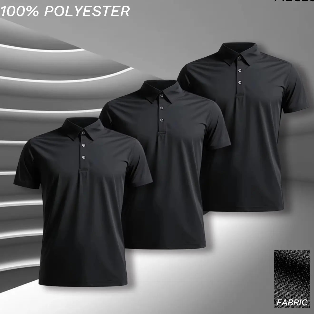 3 pcs set, men's polyester polo shirts, soft and comfortable, many colors available, suitable for daily wear