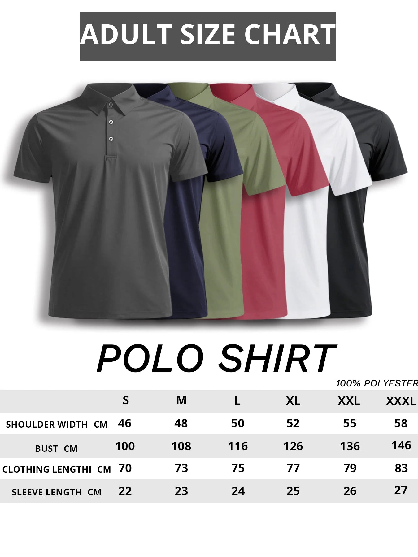 3 pcs set, men's polyester polo shirts, soft and comfortable, many colors available, suitable for daily wear