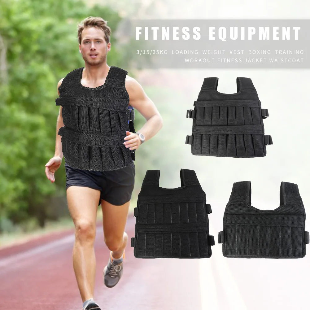3/15/35kg Weighted Vest Adjustable Workout Weight Jacket Weighted Exercise Vest for Running Training Workout Jogging Walking