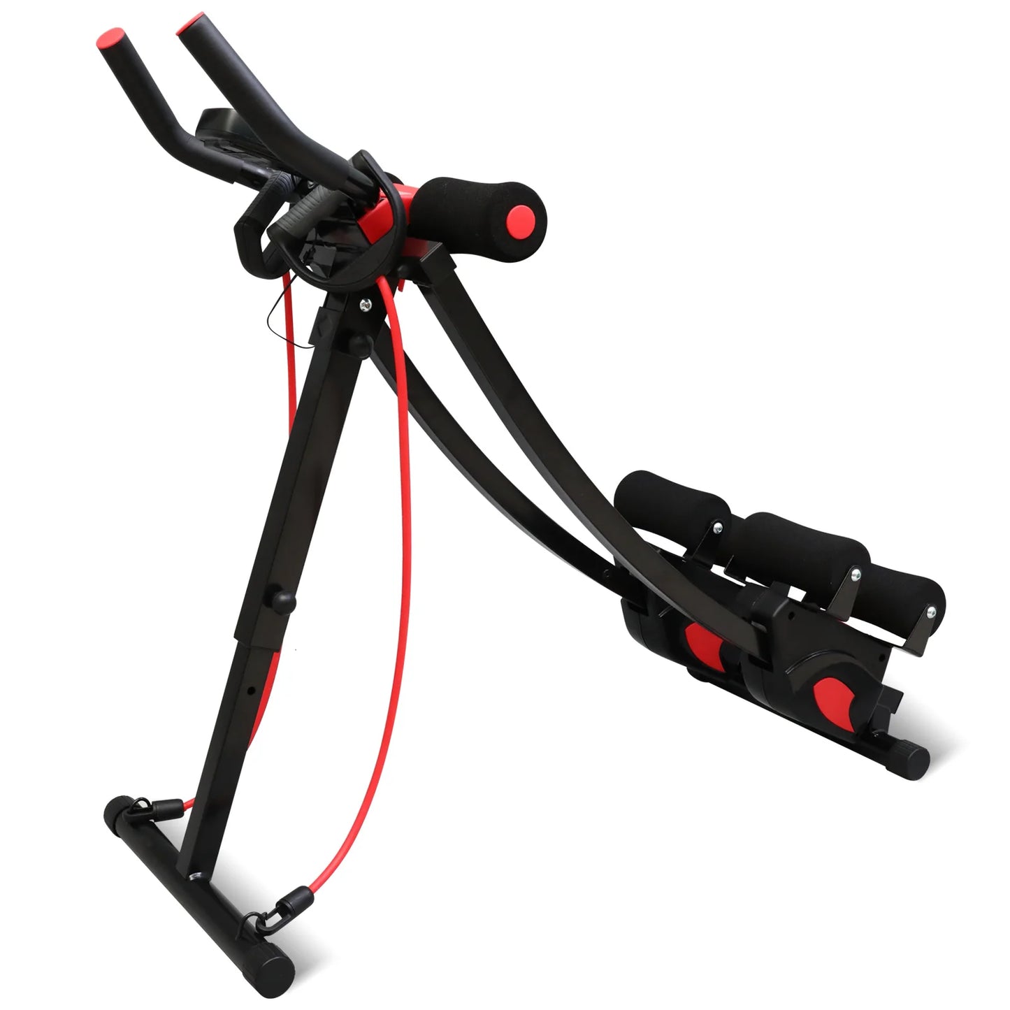 Dual Track Fitness Ab Machine Ab Cruncher Adjustable Height Waist Trainer Foldable Home Gym Equipment 4 Adjustable 440 lbs Weigh
