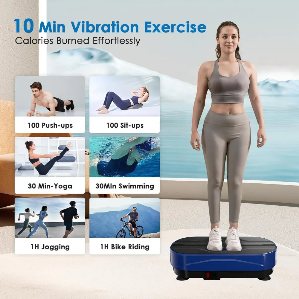 Vibration Plate Exercise Machine - Whole Body Workout Vibration Platform Lymphatic Drainage Machine for Weight Loss Home Fitness