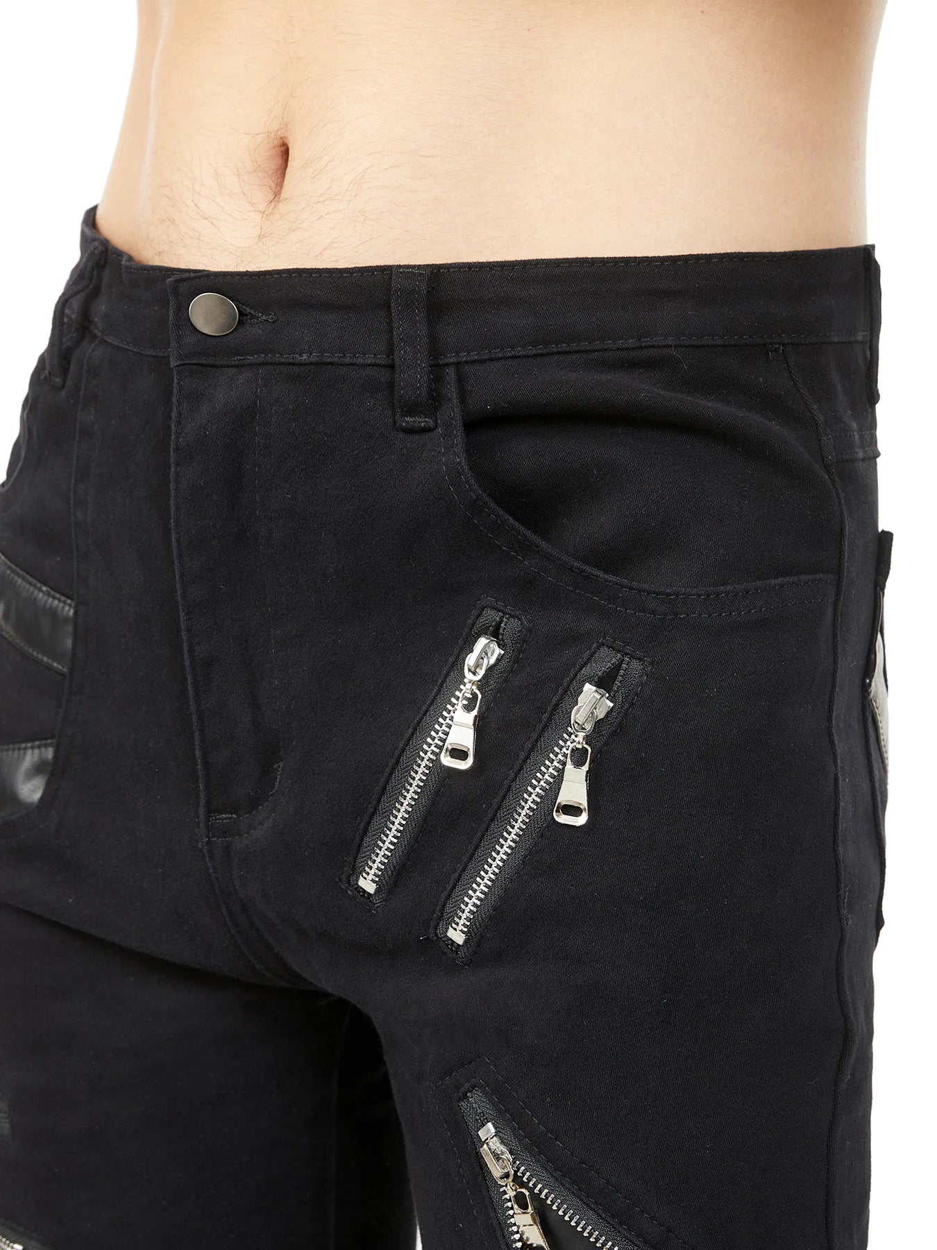 Men`s Punk Gothic Hip Hop Dance Party Zippers Cosplay Punk Rock Pants Edgy Streetwear with Zippers