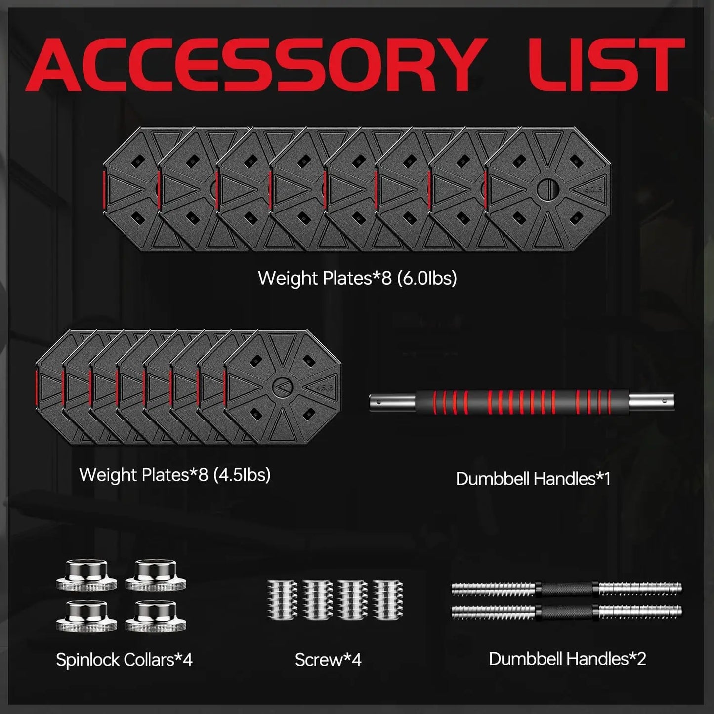 Adjustable Weights Dumbbells Set, 66Lbs 88Lbs 3 in 1 Adjustable Weights Dumbbells Barbell Set, Home Fitness Weight Set Gym