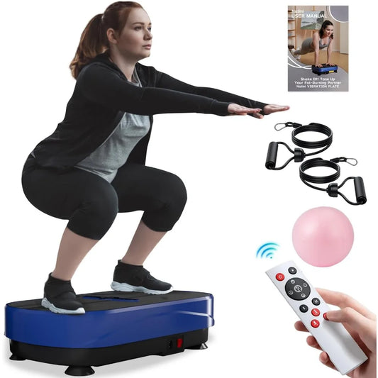 Vibration Plate Exercise Machine - Whole Body Workout Vibration Platform Lymphatic Drainage Machine for Weight Loss Home Fitness