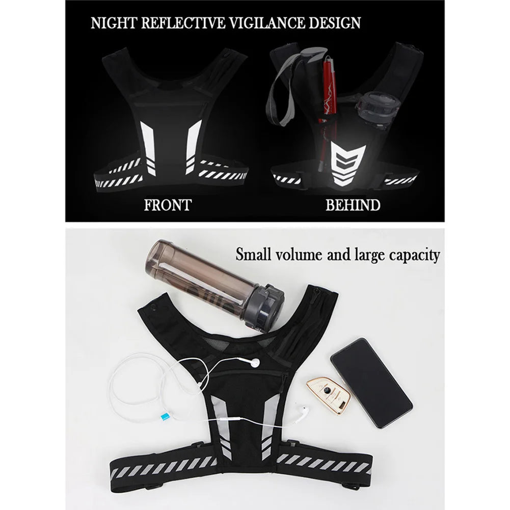 Running Phone Holder Vest Lightweight Cycling Vest Unisex Breathable Mesh Vest Bag Running Adjustable Buckle for Men Women