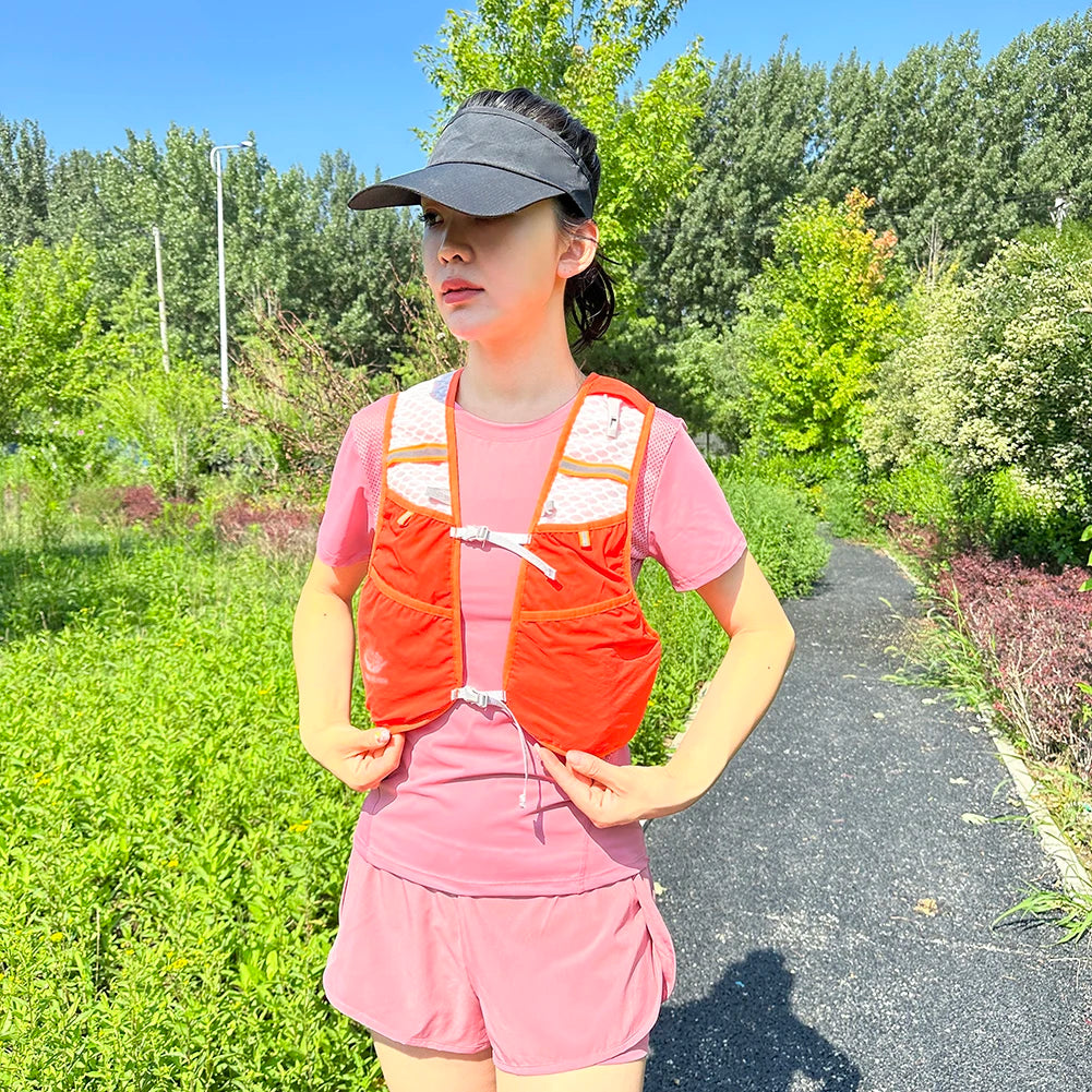 For Biking Running Storage Vest Lightweight Running Vest Reflective Hydration Water Chest Pack With Phone Storage Pocket