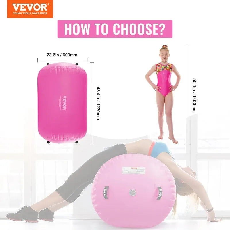 VEVOR Gymnastics Air Mat, Inflatable Track with Electric Pump, Training Mats for Home Use Gym Yoga Cheerleading Beach Park Water