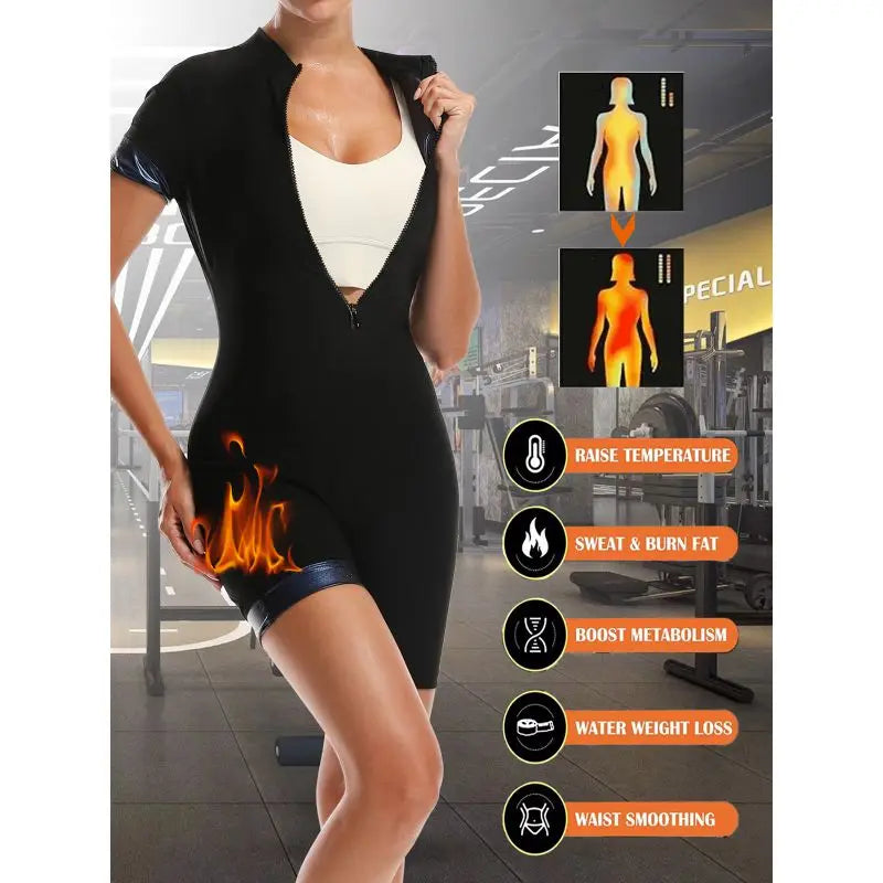 Women Sauna Suit Sweat Shirts Slimming Hot Thermal Fat Burning Shaper Waist Trainer Legging Trimmer Corset Bodysuits Weight Loss