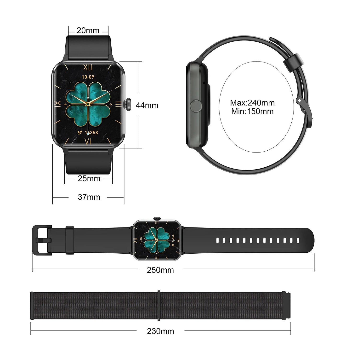IOWODO Smart Watch 1.85” Full Touch HD Smartwatch Bluetooth Calling 100+ Sport Fitness Tracking Watch with Voice Assistant