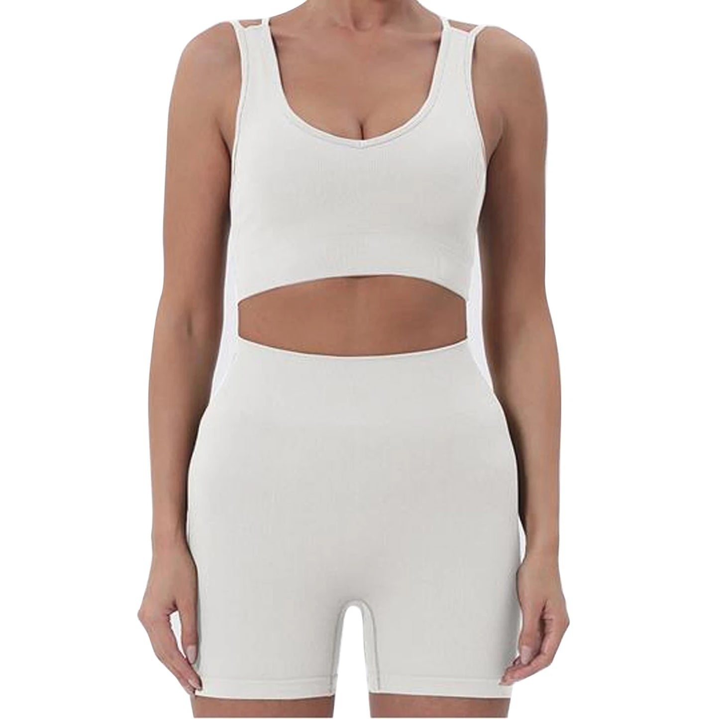 Women s Summer 2 Piece Outfits Sleeveless Crop Tops High Waisted Shorts Set Casual Activewear Beachwear