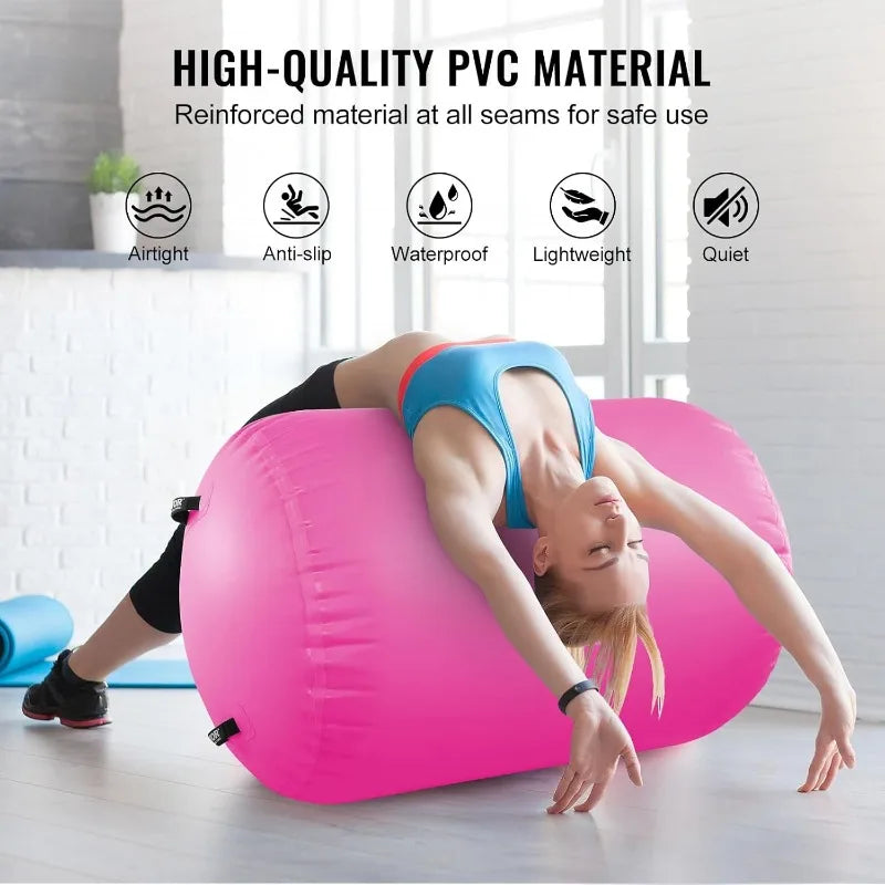 VEVOR Gymnastics Air Mat, Inflatable Track with Electric Pump, Training Mats for Home Use Gym Yoga Cheerleading Beach Park Water