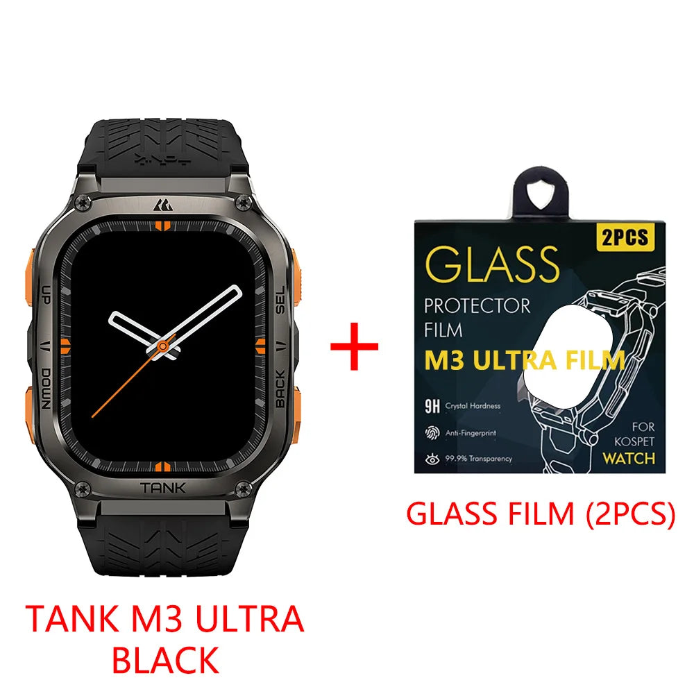 TICWRIS TANK M3 Ultra GPS Smart Watch For Men Compass Altimeter Barometric IP69K 5ATM Waterproof 480mAh AMOLED Bluetooth Watches