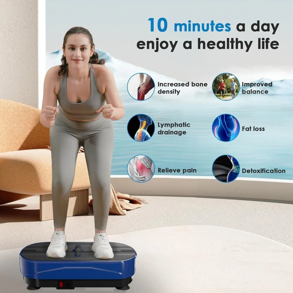 Vibration Plate Exercise Machine - Whole Body Workout Vibration Platform Lymphatic Drainage Machine for Weight Loss Home Fitness