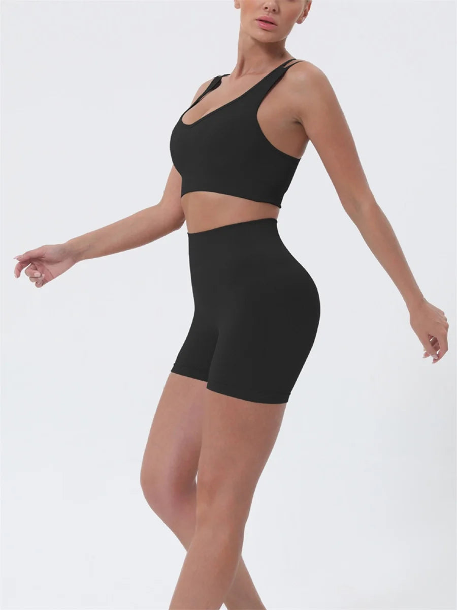 Women s Summer 2 Piece Outfits Sleeveless Crop Tops High Waisted Shorts Set Casual Activewear Beachwear