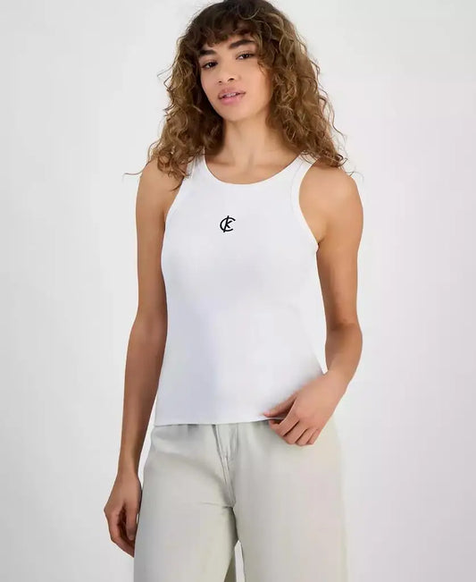 Calvin Klein Jeans | Women's Ribbed Logo Crewneck Tank Top