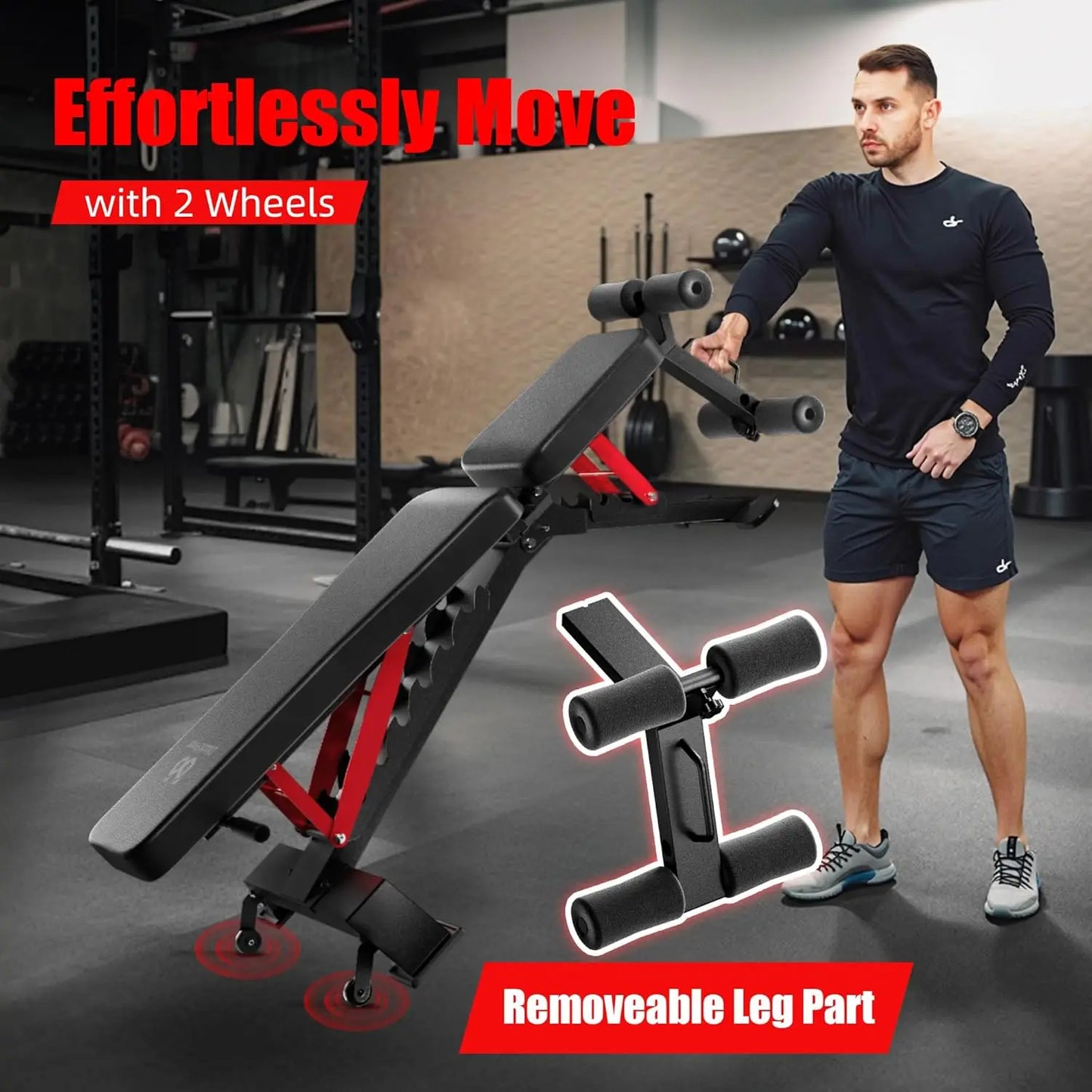 Adjustable Weight Bench - Workout Bench for Home Gym, Foldable 1300lb Capacity Heavy Duty Full Body Workouts Exercise Strength T