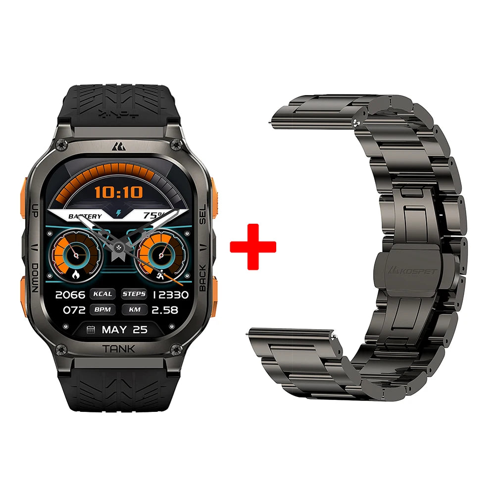 TICWRIS TANK M3 Ultra GPS Smart Watch For Men Compass Altimeter Barometric IP69K 5ATM Waterproof 480mAh AMOLED Bluetooth Watches
