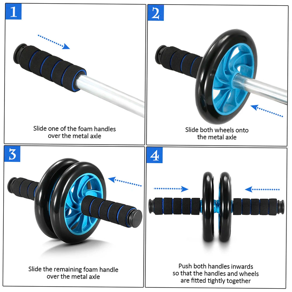 Tomshoo Gym Set Ab Roller No Noise Abdominal Wheel Ab Roller Stretch Trainer For Arm Waist Leg Exercise Gym Fitness Equipment