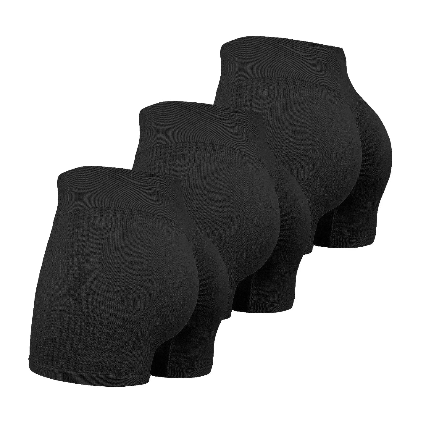 3pcs High Waist Yoga Sports Shorts Solid Colour, High Stretch Fitness Workout Exercise Shorts, Sportswear Breathable Leggings