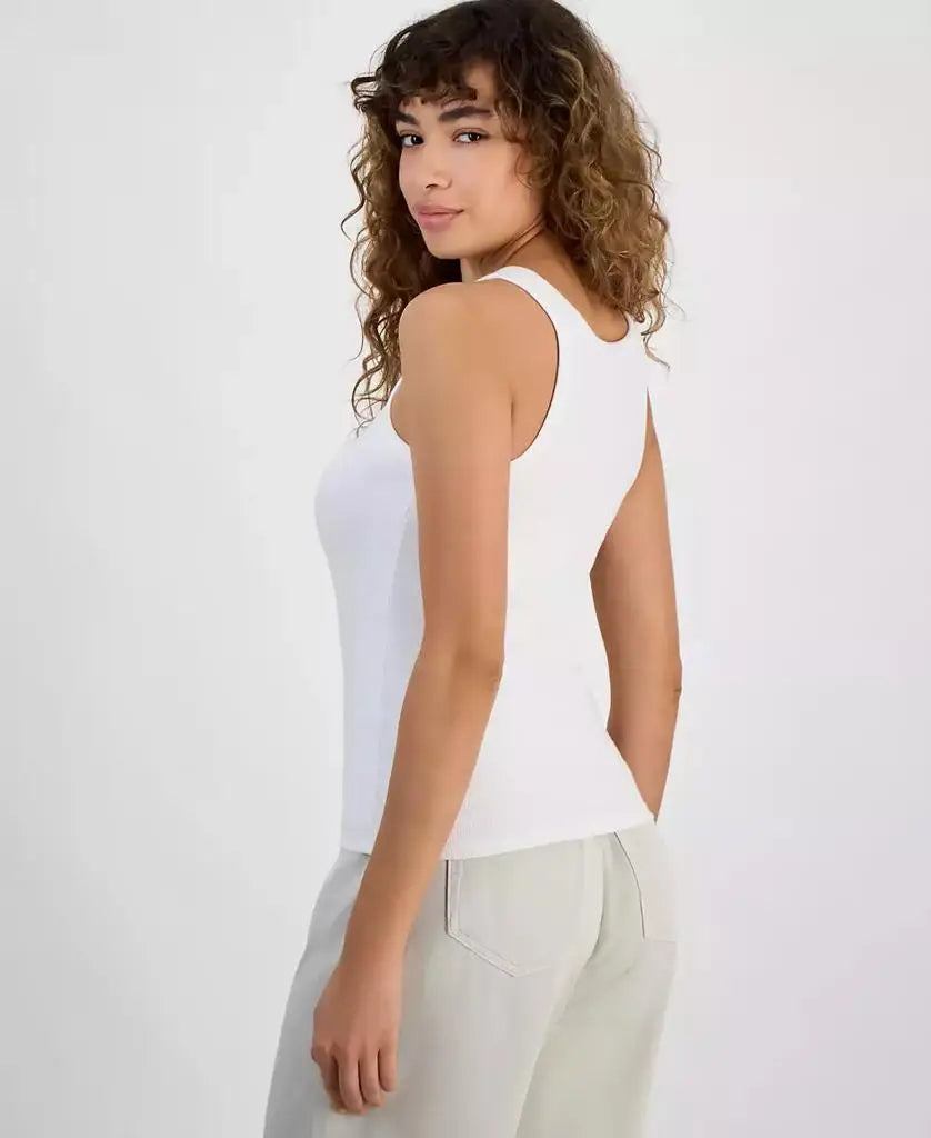 Calvin Klein Jeans | Women's Ribbed Logo Crewneck Tank Top