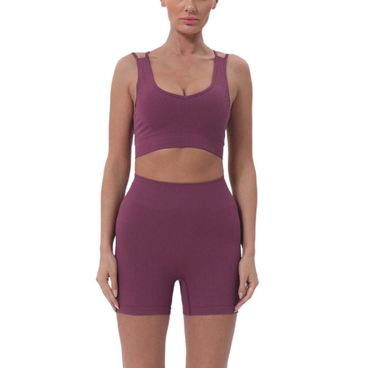 Women s Summer 2 Piece Outfits Sleeveless Crop Tops High Waisted Shorts Set Casual Activewear Beachwear