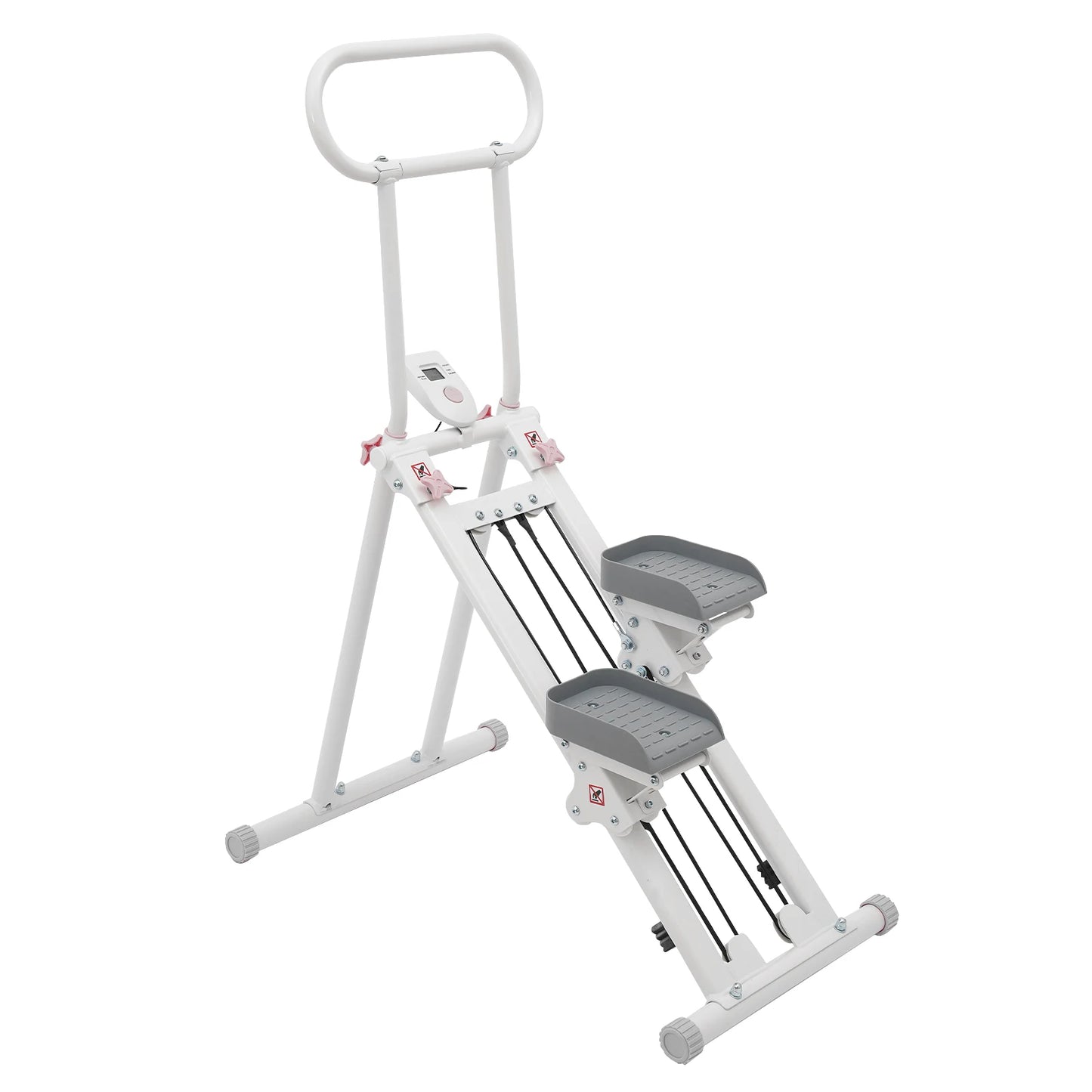 Folding Stair Stepper Vertical Climber Machine 300lbs Load Bearing for Home Gym White/Black