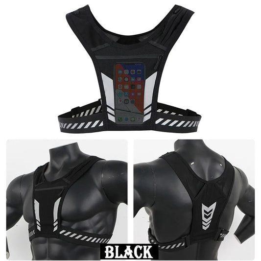 Running Phone Holder Vest Lightweight Cycling Vest Unisex Breathable Mesh Vest Bag Running Adjustable Buckle for Men Women