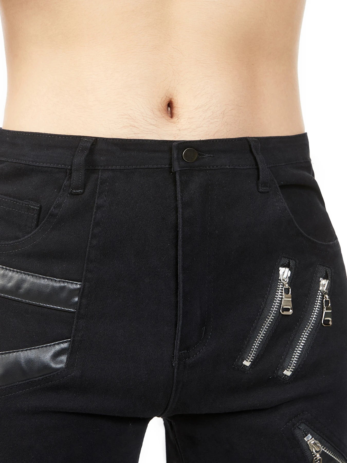 Men`s Punk Gothic Hip Hop Dance Party Zippers Cosplay Punk Rock Pants Edgy Streetwear with Zippers