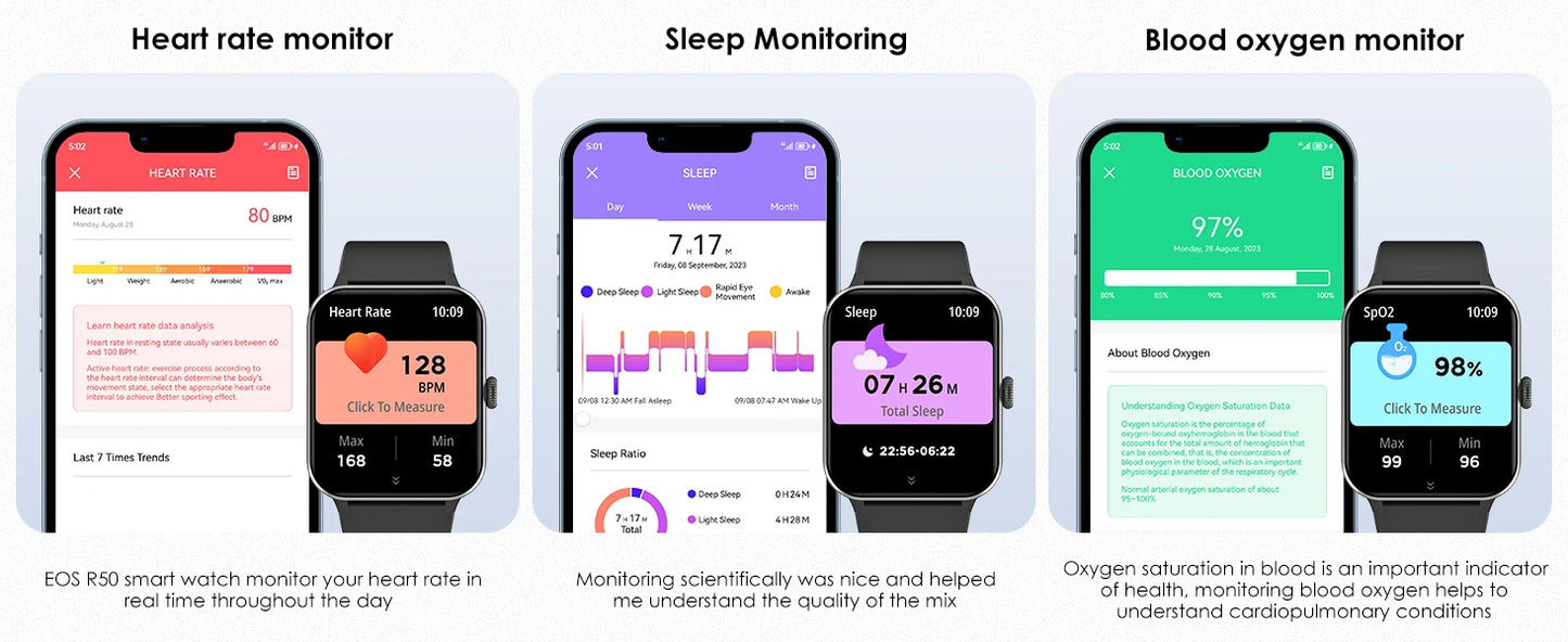 IOWODO Smart Watch 1.85” Full Touch HD Smartwatch Bluetooth Calling 100+ Sport Fitness Tracking Watch with Voice Assistant