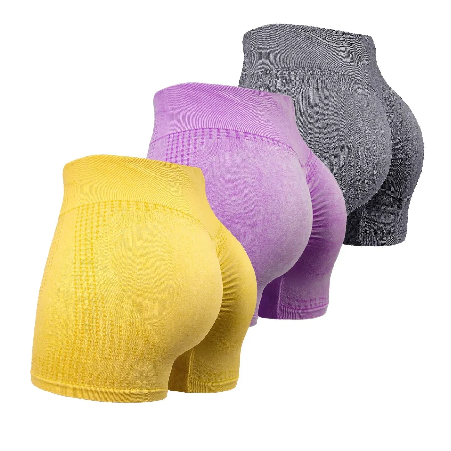 3pcs High Waist Yoga Sports Shorts Solid Colour, High Stretch Fitness Workout Exercise Shorts, Sportswear Breathable Leggings