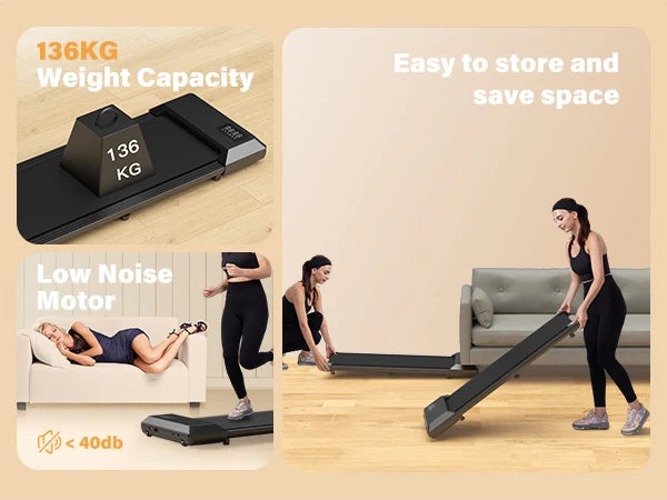 300lbs Treadmill for Home 2.5HP Treadmills Walking Pad LCD Digital Data Display 2in1 Walking Running Fitness Exercise Machine