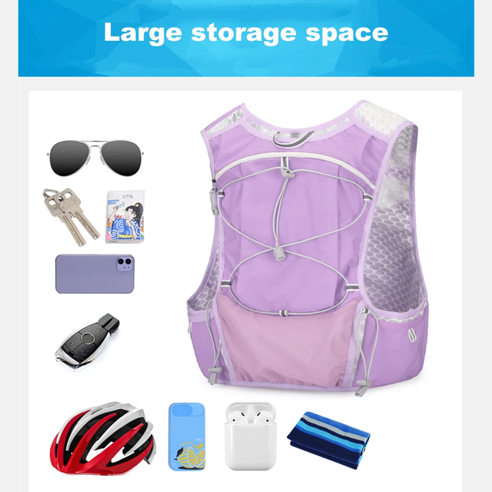 For Biking Running Storage Vest Lightweight Running Vest Reflective Hydration Water Chest Pack With Phone Storage Pocket