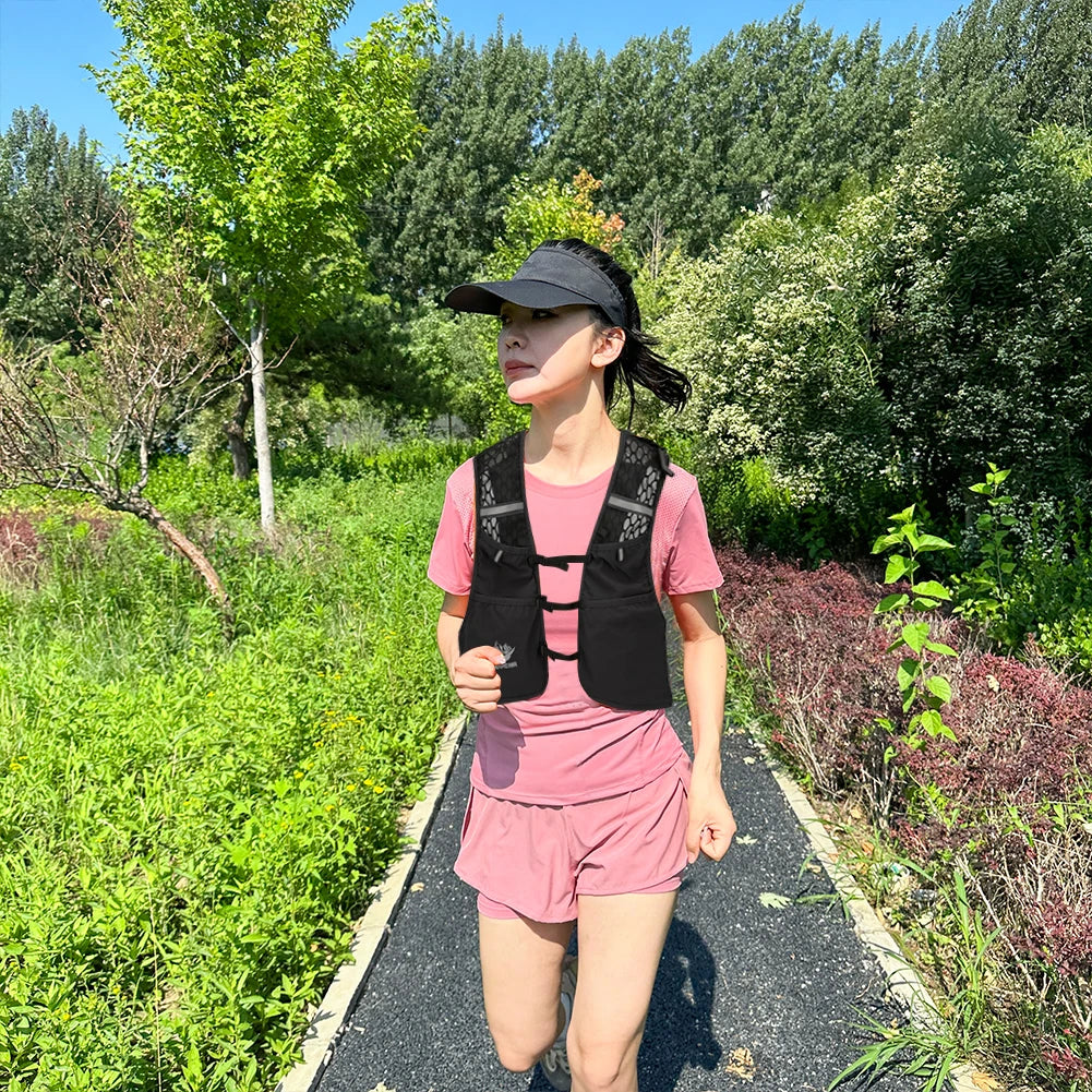 For Biking Running Storage Vest Lightweight Running Vest Reflective Hydration Water Chest Pack With Phone Storage Pocket