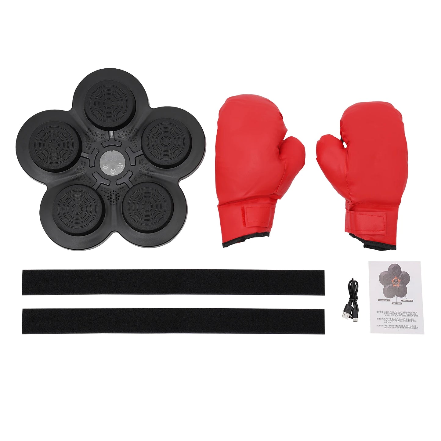 Intelligent Music Boxing Training Machine, Wall Mount Bluetooth Boxing Wall Target Punch Trainer w/Gloves&LED Light for Home Gym