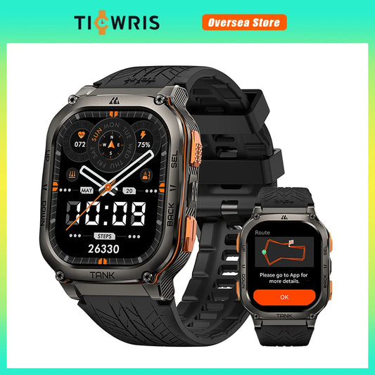 TICWRIS TANK M3 Ultra GPS Smart Watch For Men Compass Altimeter Barometric IP69K 5ATM Waterproof 480mAh AMOLED Bluetooth Watches